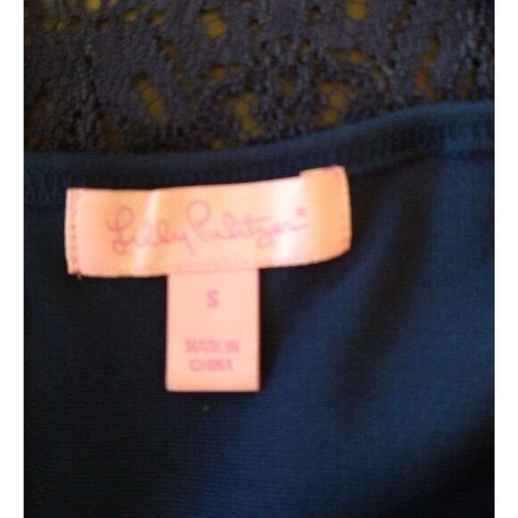 Lilly Pulitzer Sleeveless Lace Dress Sm Blue Y2k Feminine Cottage Core Boho - Picture 11 of 11